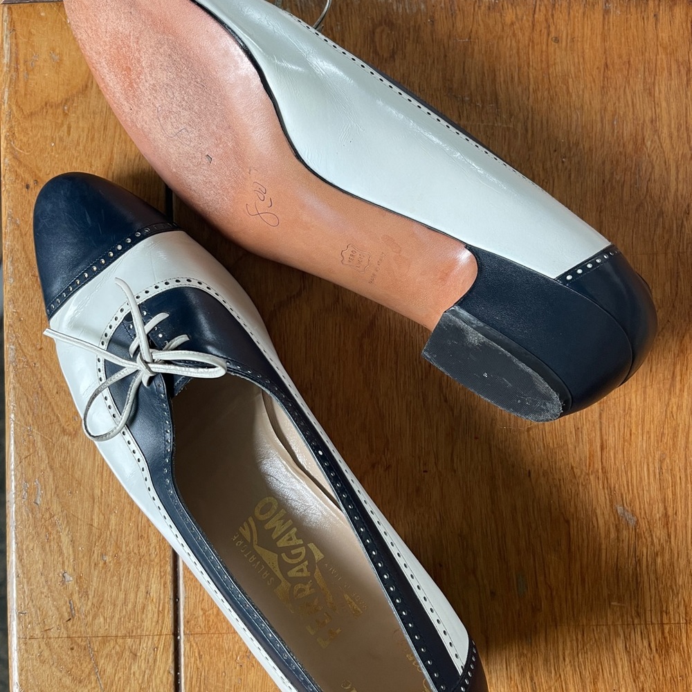 Vintage Ferragamo Saddle Style Shoes